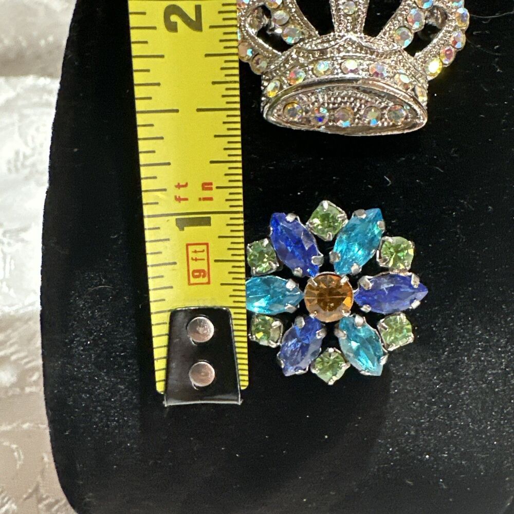 2 Pins Milt-stones And Clear Stones - Picture 3 of 10